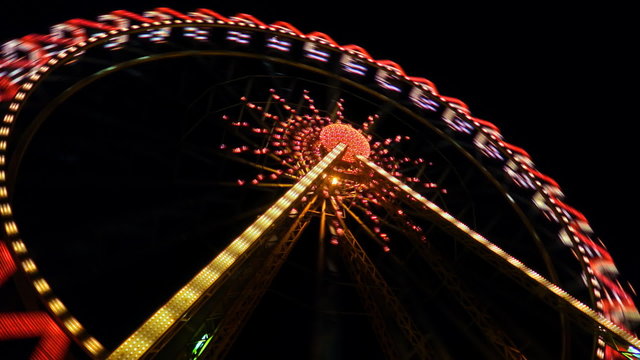 Ferris wheel shot in timelapse. FullHD 1080p.
