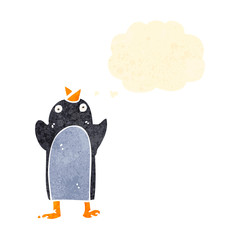 funny retro cartoon penguin