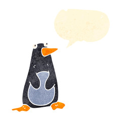 funny retro cartoon penguin