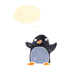 funny retro cartoon penguin