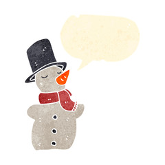 retro cartoon snowman