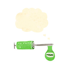 retro cartoon drugs needle