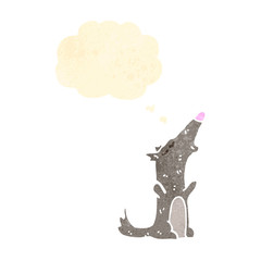 retro cartoon little wolf