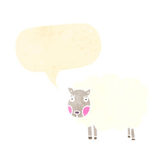 retro cartoon sheep