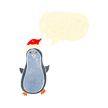 retro cartoon penguin