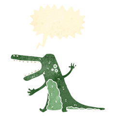 retro cartoon crocodile