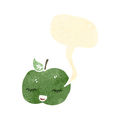 cute apple retro cartoon