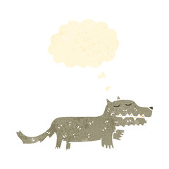 retro cartoon wolf