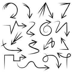 doodle arrow, sketch arrows