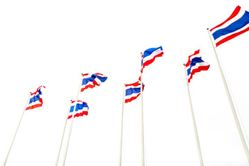 Thai flag on white backgroud