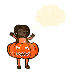 cartoon woman in pumpkin costume
