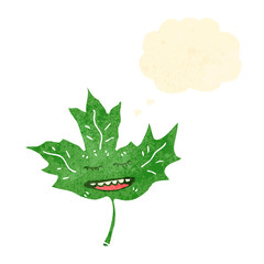 retro cartoon leaf