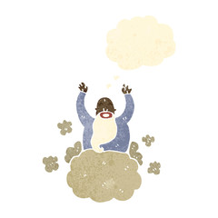 god on cloud retro cartoon
