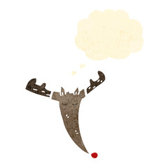 retro cartoon reindeer head