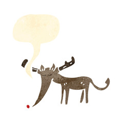 retro cartoon reindeer