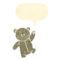 cute retro cartoon teddy bear