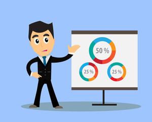 business man present success of business.