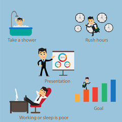 Info graphic business work start to finish vision.