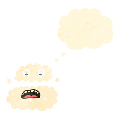 funny cloud retro cartoon character