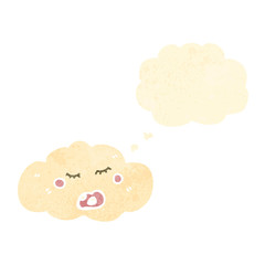 Obraz premium funny cloud retro cartoon character