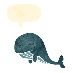 retro cartoon whale