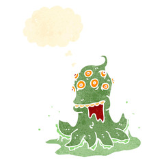 retro cartoon space monster