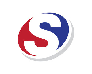 negative space elips logo letter s