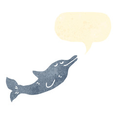 retro cartoon dolphin