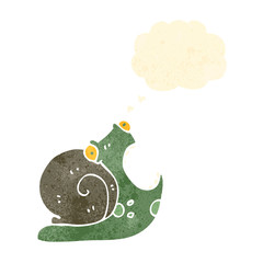 cartoon snail with thought bubble