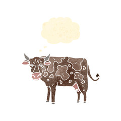 retro cartoon cow