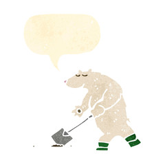 retro cartoon polar bear