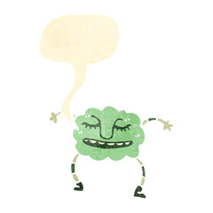 retro cartoon cloud monster