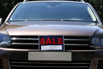 Fototapeta premium For sale sign on windshield of car.