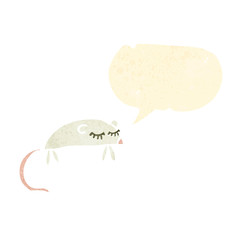 retro cartoon white mouse