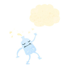 retro cartoon milk bottle