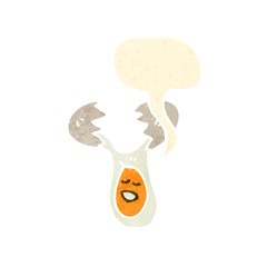 cracked egg retro cartoon character