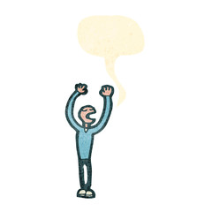 cartoon stick man waving arms