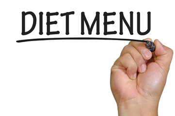 hand writing diet menu