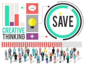 Save Saving Protect Prevent Crative Thinking Concept