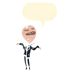 retro cartoon big head businessman
