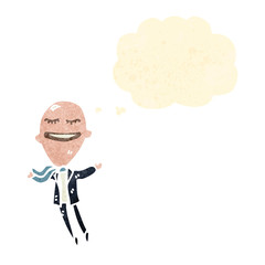 retro cartoon big head businessman
