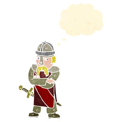 retro cartoon saxon warrior