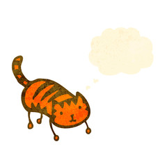 retro cartoon cat with thought bubble