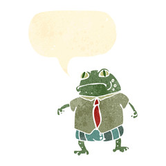 retro cartoon toad in shirt and tie