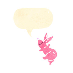retro cartoon pink bunny rabbit
