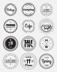 12 vintage circle badges collection