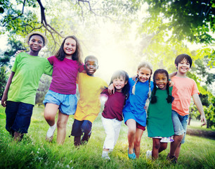 Children Friendship Togetherness Smiling Happiness Concept