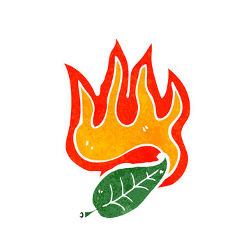 flaming leaf cartoon