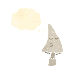cartoon mushroom with thought bubble