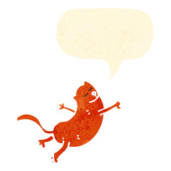 funny retro cartoon cat with speech bubble